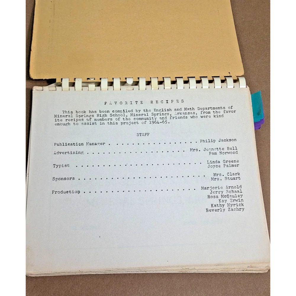 Vintage 1964 Mineral Springs AR Community Cookbook - Keys from Good Cooks
